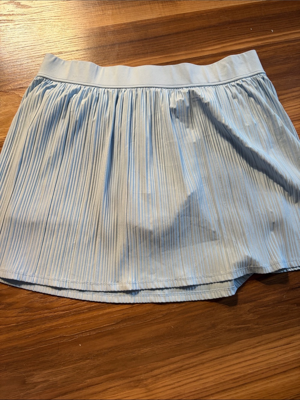Light Blue Pleated Mini Skirt